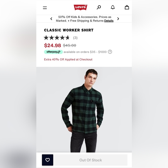 Men's Levi Flannel - Picture 2 of 4